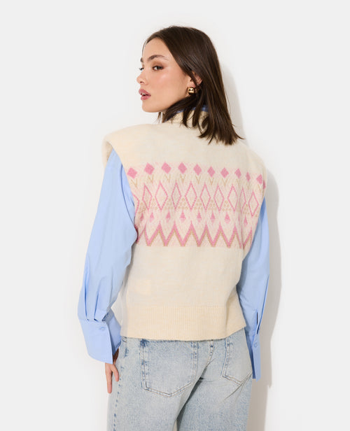 Pull sans manches motif jacquard - PIMKIE - 6