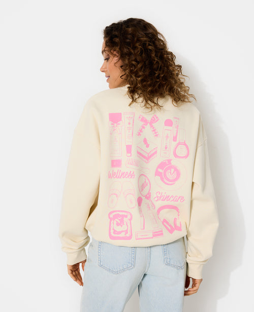 Sweat oversize avec print devant et dos - PIMKIE - 1
