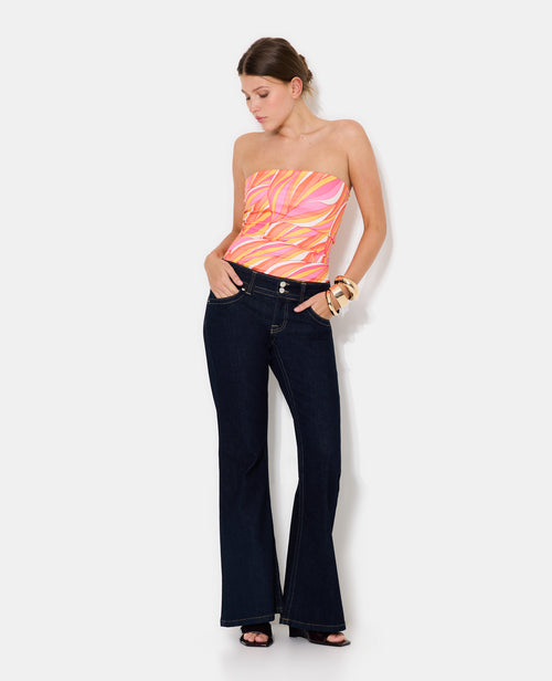 Top bustier en maille stretch motif seventies - PIMKIE - 3