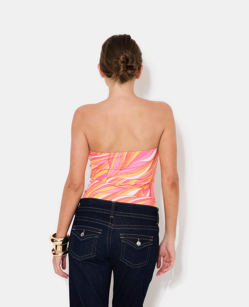 Top bustier en maille stretch motif seventies - PIMKIE - 6