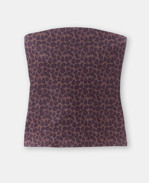 Top bustier en maille stretch motif léopard - PIMKIE - 4