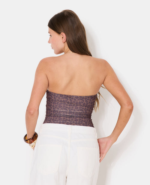 Top bustier en maille stretch motif léopard - PIMKIE - 6