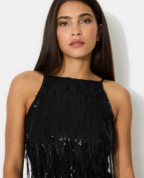 Top bretelles en résille avec franges en sequins - PIMKIE - 2