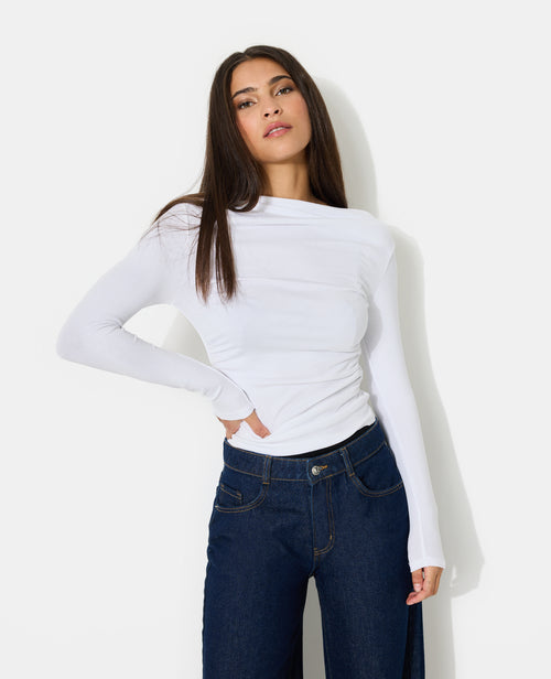 T-shirt manches longues avec col asymétrique - PIMKIE - 1