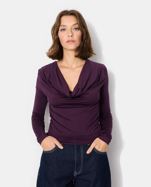 T-shirt manches longues col bénitier - PIMKIE - 1