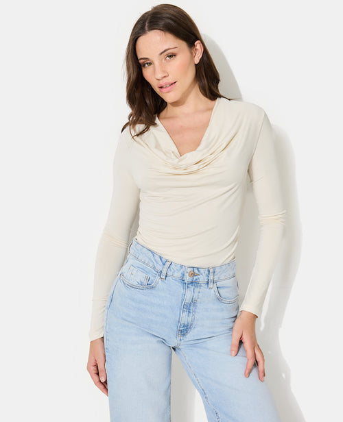 T-shirt manches longues col bénitier - PIMKIE - 1