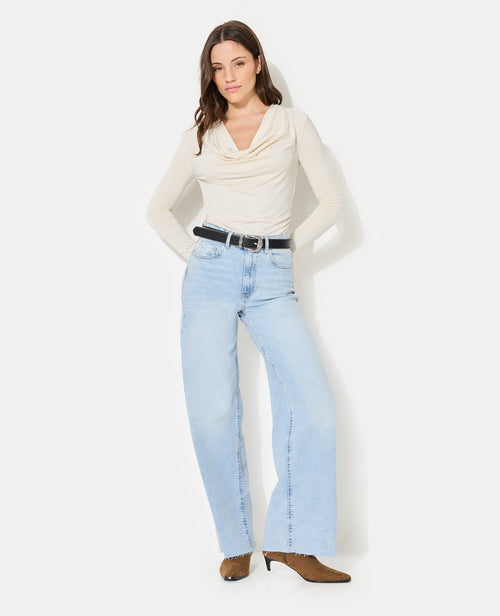 T-shirt manches longues col bénitier - PIMKIE - 3