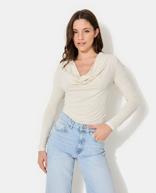 T-shirt manches longues col bénitier - PIMKIE - 5