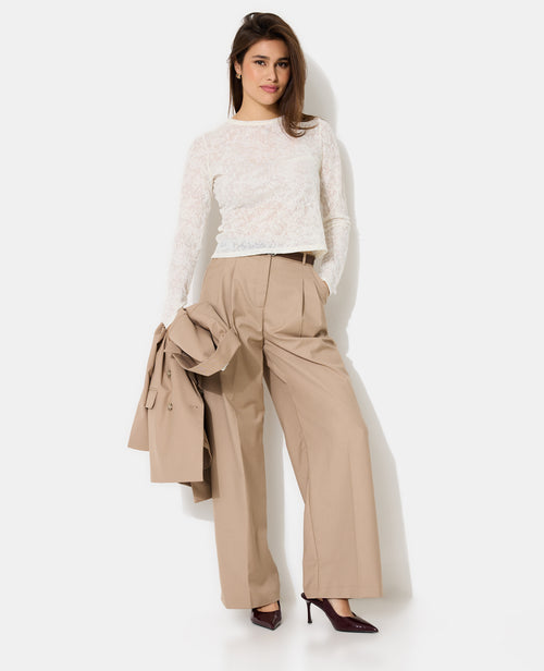 T-shirt manches longues en jacquard effet dentelle - PIMKIE - 3