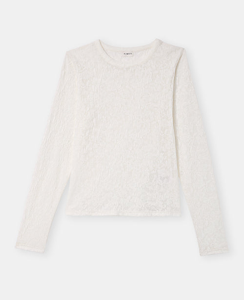 T-shirt manches longues en jacquard effet dentelle - PIMKIE - 4