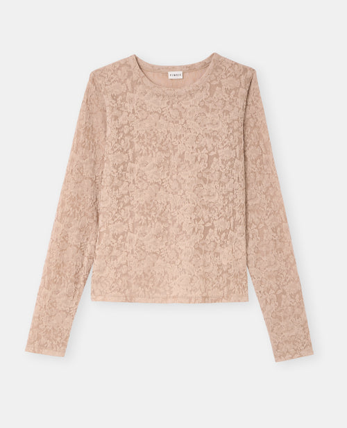 T-shirt manches longues en jacquard effet dentelle - PIMKIE - 4