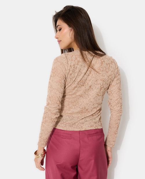 T-shirt manches longues en jacquard effet dentelle - PIMKIE - 6