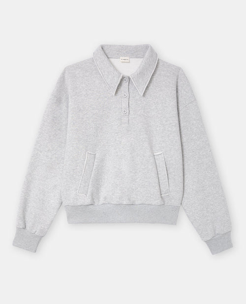 Sweat col polo avec poches et détails coupés - PIMKIE - 4