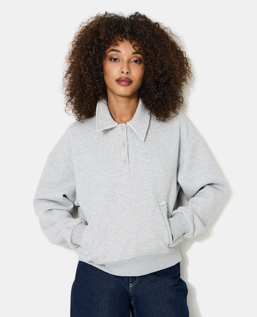 Sweat col polo avec poches et détails coupés - PIMKIE - 5