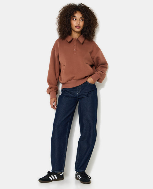 Sweat col polo avec poches et détails coupés - PIMKIE - 3