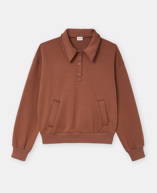 Sweat col polo avec poches et détails coupés - PIMKIE - 4