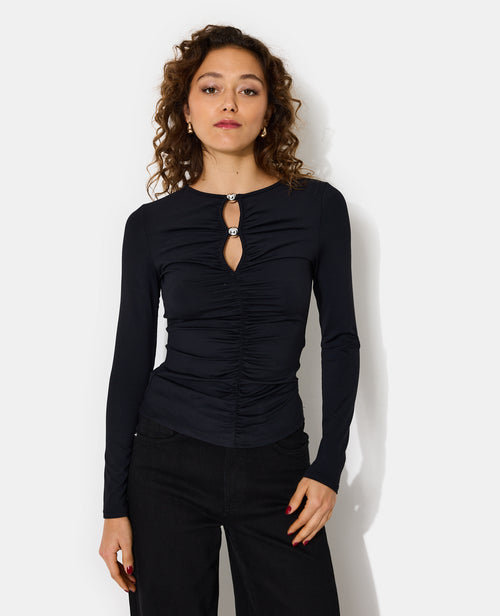 T-shirt manches longues avec perles et fronces - PIMKIE - 1