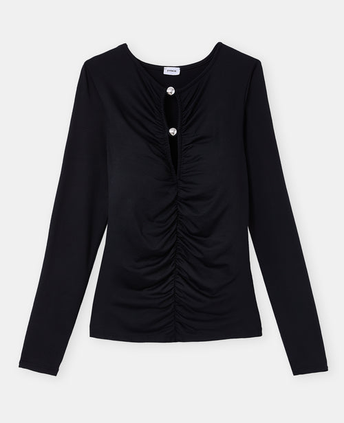 T-shirt manches longues avec perles et fronces - PIMKIE - 4