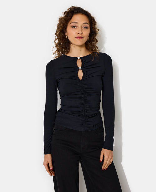 T-shirt manches longues avec perles et fronces - PIMKIE - 5