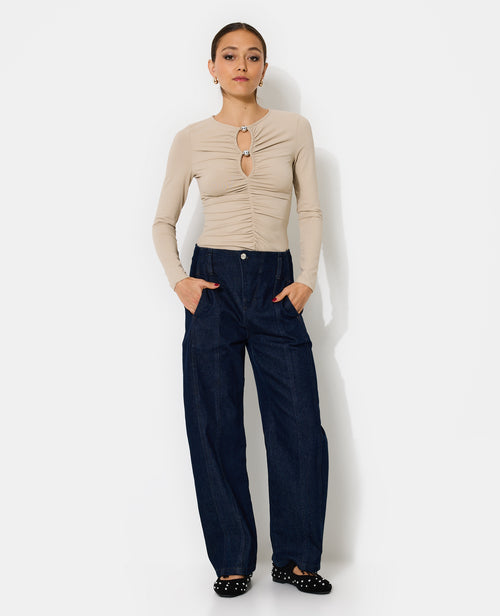 T-shirt manches longues avec perles et fronces - PIMKIE - 3