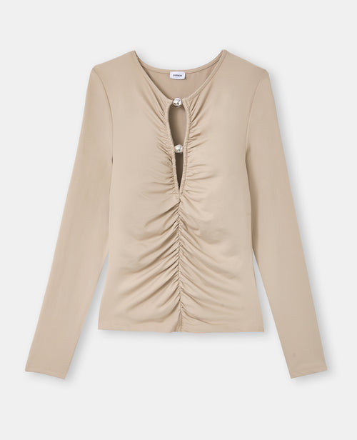 T-shirt manches longues avec perles et fronces - PIMKIE - 4