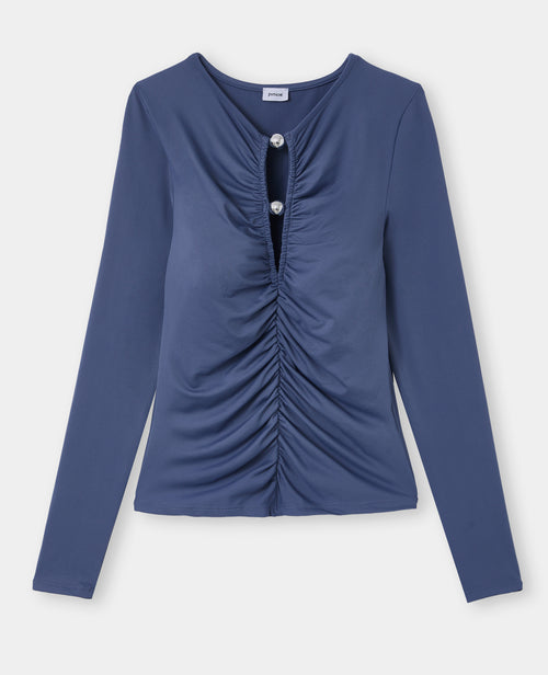 T-shirt manches longues avec perles et fronces - PIMKIE - 4