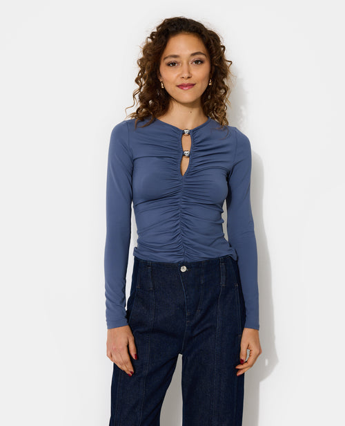 T-shirt manches longues avec perles et fronces - PIMKIE - 5