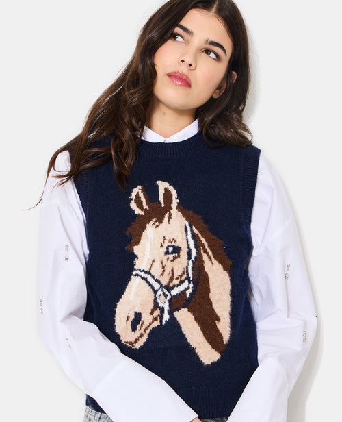 Pull sans manches avec cheval - PIMKIE - 2