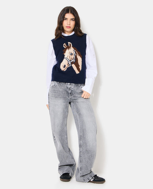 Pull sans manches avec cheval - PIMKIE - 3