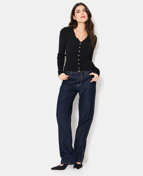 Gilet en maille côtelée avec bords zig-zag - PIMKIE - 3