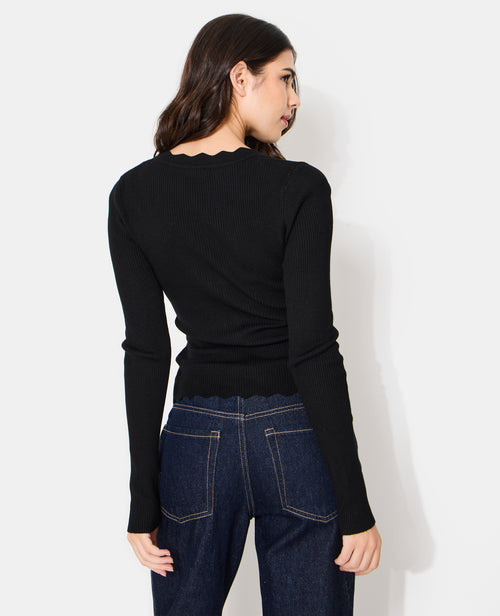 Gilet en maille côtelée avec bords zig-zag - PIMKIE - 6