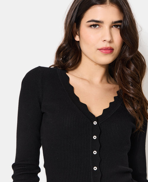 Gilet en maille côtelée avec bords zig-zag - PIMKIE - 7