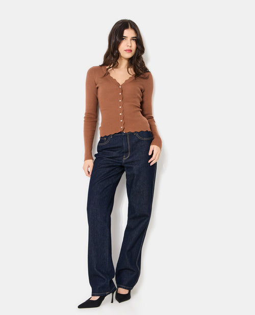 Gilet en maille côtelée avec bords zig-zag - PIMKIE - 3