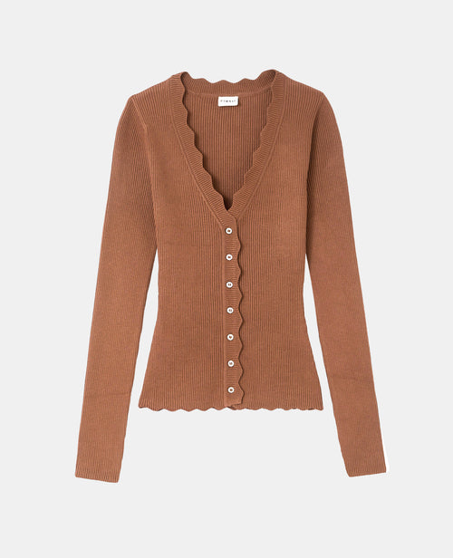 Gilet en maille côtelée avec bords zig-zag - PIMKIE - 4