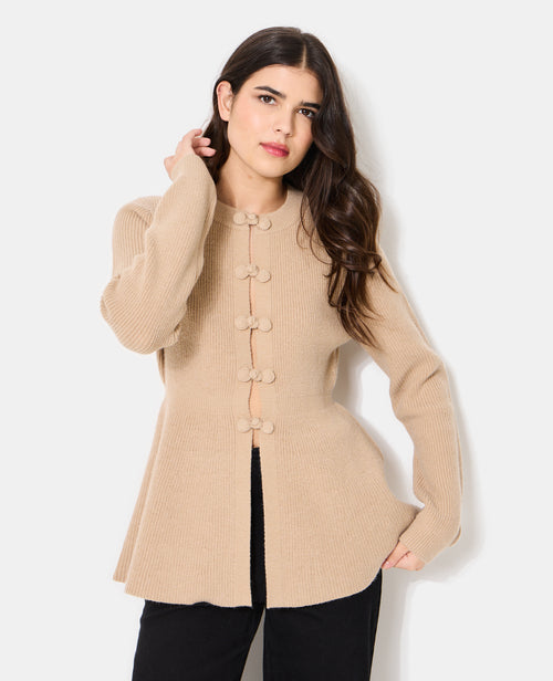 Gilet peplum avec boutons brandebourg - PIMKIE - 1