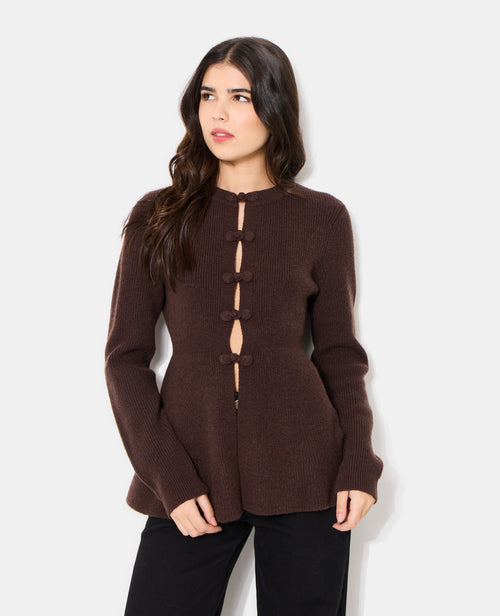 Gilet peplum avec boutons brandebourg - PIMKIE - 1