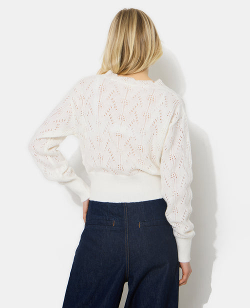 Pull forme cache-cœur en maille ajourée - PIMKIE - 6