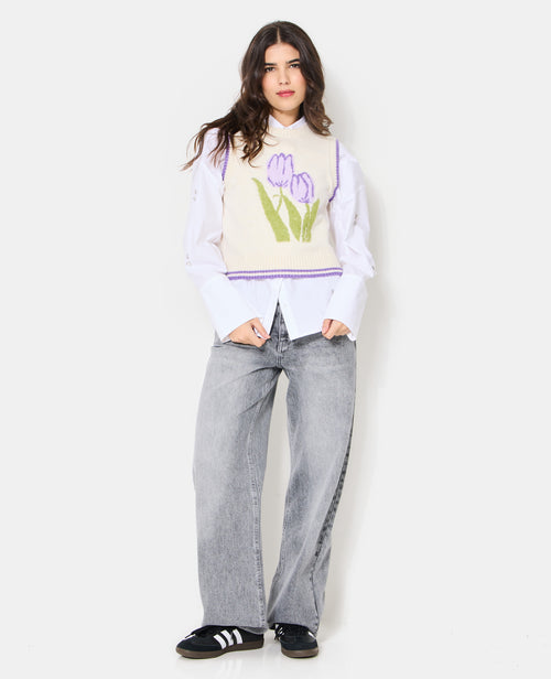 Pull sans manches avec tulipes - PIMKIE - 3