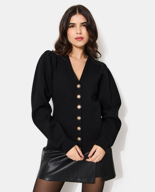 Gilet maille compacte avec boutons soleil - PIMKIE - 1