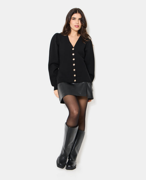 Gilet maille compacte avec boutons soleil - PIMKIE - 3