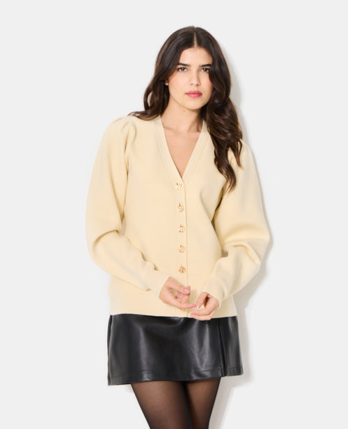 Gilet maille compacte avec boutons soleil - PIMKIE - 1