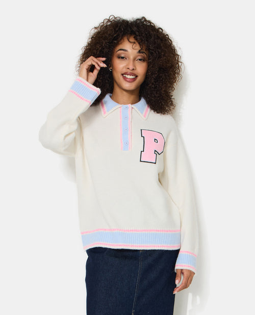 Pull col polo façon university - PIMKIE - 1