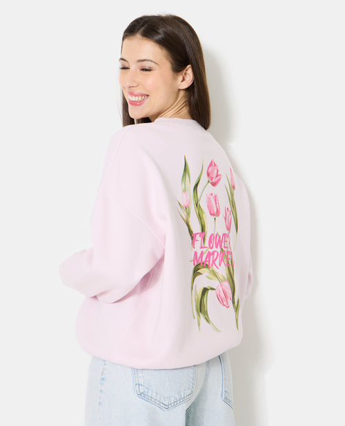 Sweat oversize avec print poitrine et dos - PIMKIE - 1