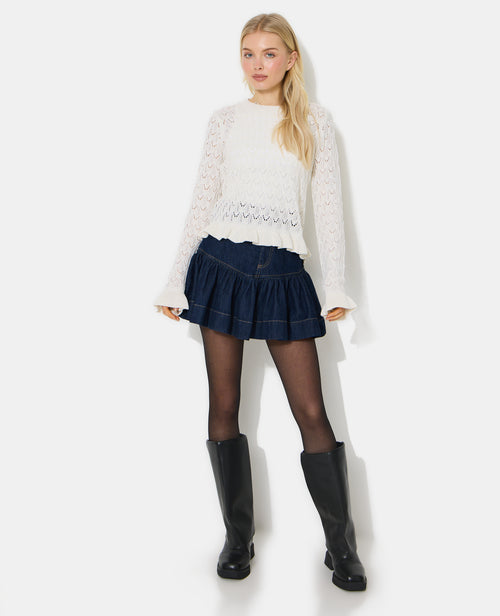 Pull en maille ajourée avec petits volants - PIMKIE - 3