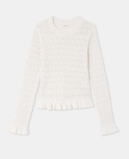 Pull en maille ajourée avec petits volants - PIMKIE - 4