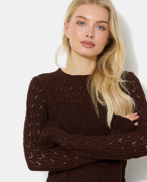 Pull en maille ajourée avec petits volants - PIMKIE - 2