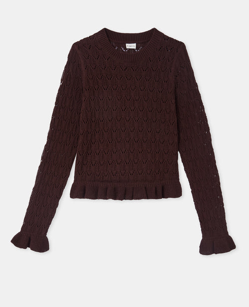 Pull en maille ajourée avec petits volants - PIMKIE - 4