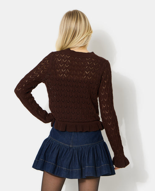 Pull en maille ajourée avec petits volants - PIMKIE - 6