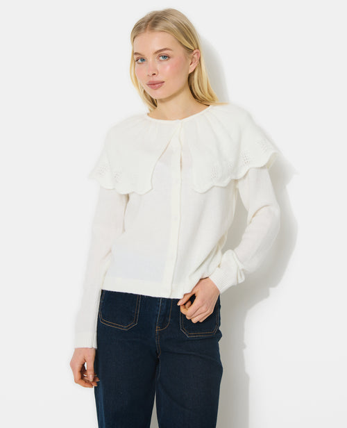 Gilet avec cape en maille ajourée - PIMKIE - 1