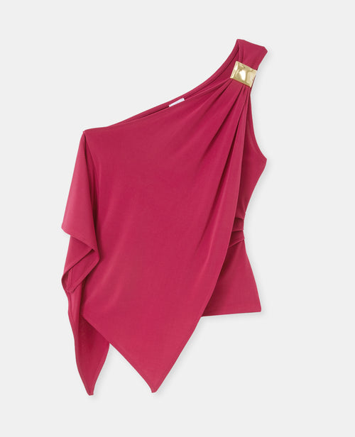 Top asymétrique avec détail bijou et drapés - PIMKIE - 4